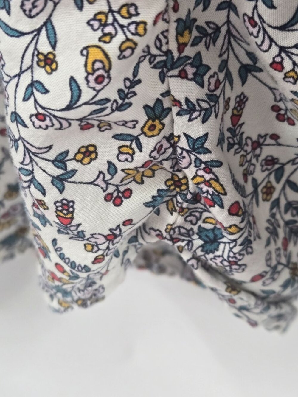 Old Navy White Floral Henley V-Neck Long Sleeved Rayon Blouse XXL - Picture 9 of 9